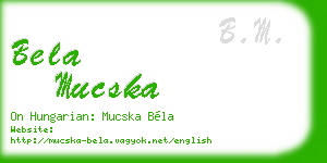 bela mucska business card