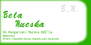 bela mucska business card